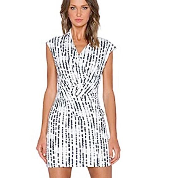 State of Being Mini Dress:  Ink Spot in white and black - Picture 1 of 8